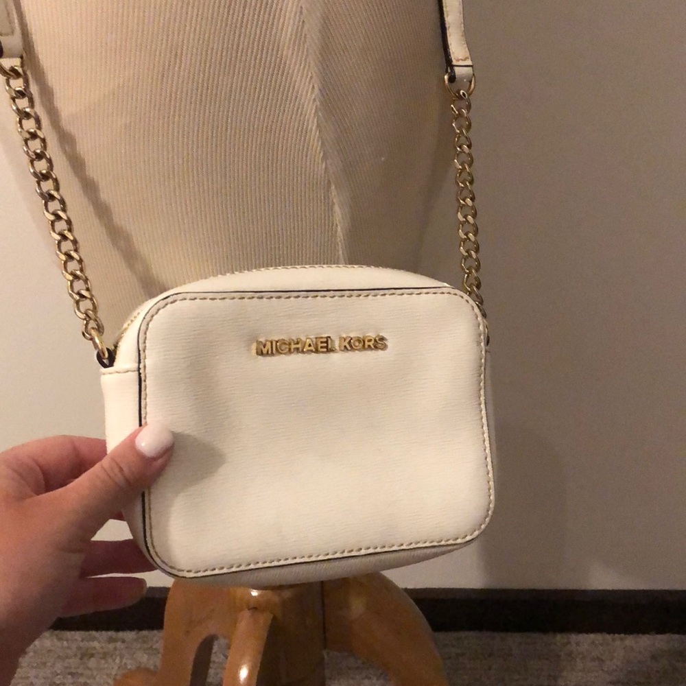Michael Kors white crossbody purse